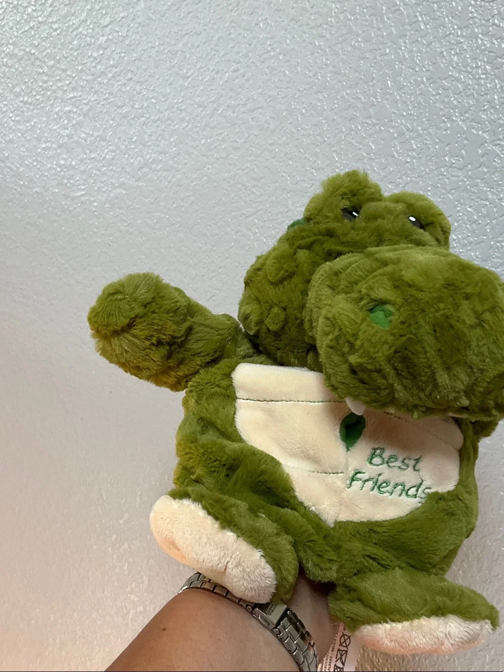 Green Plush Alligator hand puppet